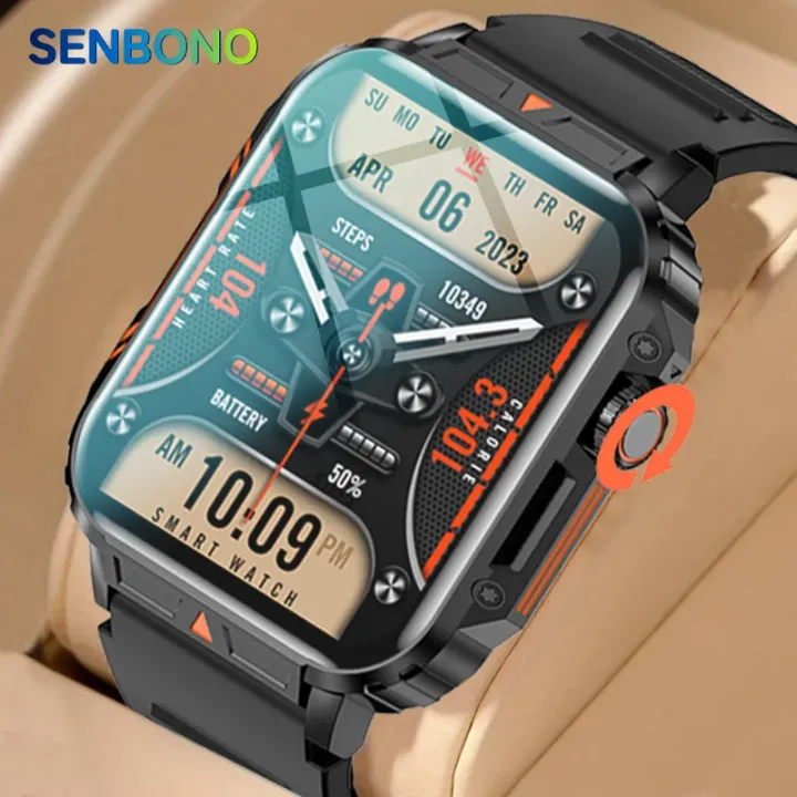 SENBONO 1.95inch Outdoor Military Smart Watch Men