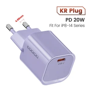 Toocki 20W GaN USB Charger – QC 3.0 PD Fast Type-C Mini Charger